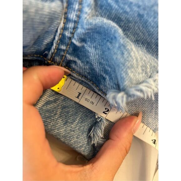 Levi's 501 Cut off denim shorts size 28 100% cotton high-waist minimalist capsul - Picture 6 of 9